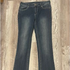 Long Elegant Legs denim….slight boot cut. Size 8.